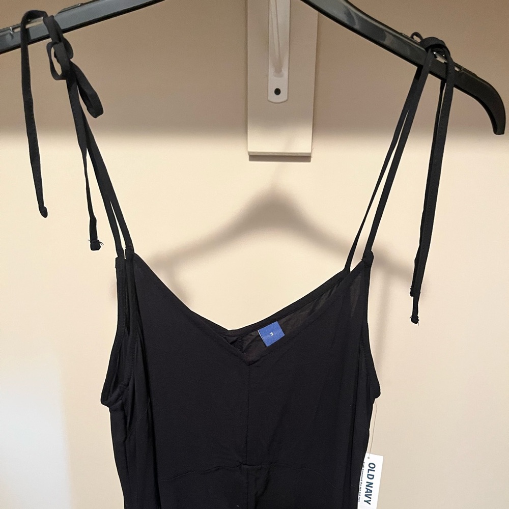 Old Navy Black Tie Shoulder Jumpsuit - Picture 5 of 7